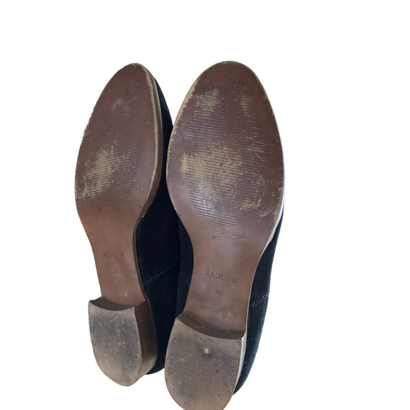 J. Crew Black Knee Boots beautiful Suede with Leather lining Gently Used - Picture 5 of 11